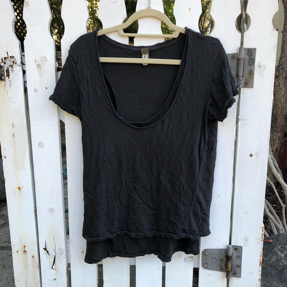 Slouchy grey multi-layered boho shirt